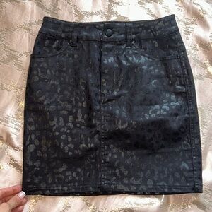 H&M Cheetah Pattern Denim Skirt